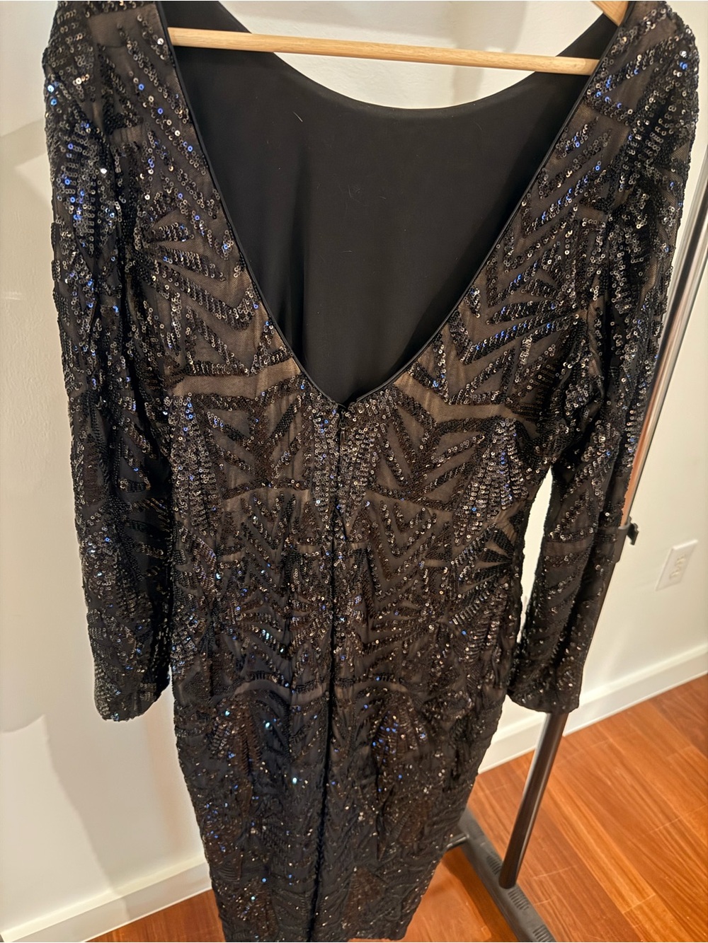 Dress the Population Black Long Sleeve Sequin Bodycon Dress - Picture 3 of 5